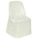 Ivory Polyester Folding Flat Chair Cover, Reusable Stain Resistant Chair Cover
