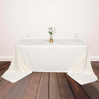 Ivory Premium Scuba Wrinkle Free Rectangular Tablecloth Ivory Premium Scuba Wrinkle Free Rectangular Tablecloth