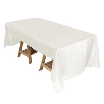 50"x120" Ivory Seamless Polyester Rectangular Tablecloth