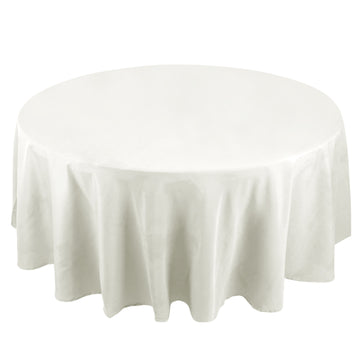 108" Ivory Seamless Premium Polyester Round Tablecloth - 220GSM