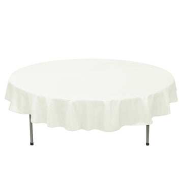 70" Ivory Seamless Premium Polyester Round Tablecloth - 220GSM