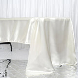 60x126 Ivory Satin Rectangular Tablecloth