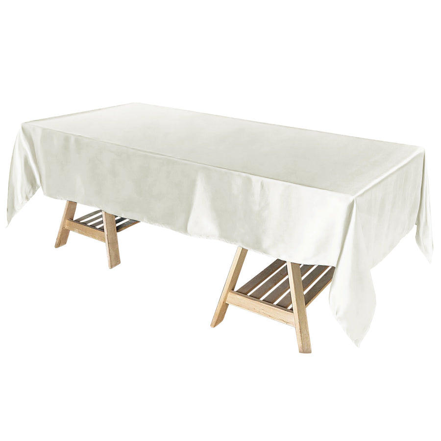 60x102 Ivory Satin Rectangular Tablecloth