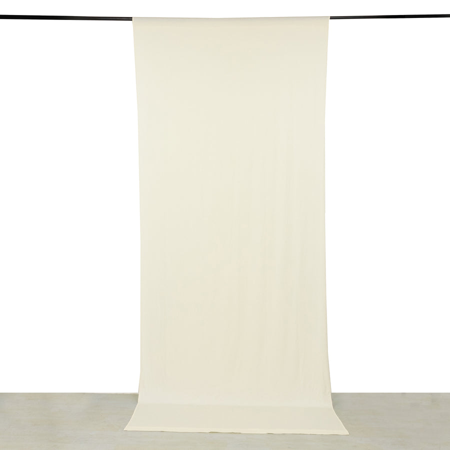 Ivory 4-Way Stretch Spandex Photography Backdrop Curtain with Rod Pockets, Drapery Panel