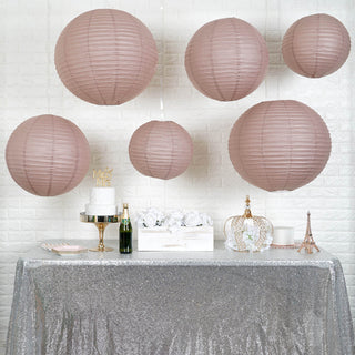 Create a Whimsical Atmosphere with a Set of 6 Dusty Rose Paper Lanterns