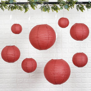 Add a Touch of Elegance with Burgundy Hanging Paper Lanterns