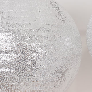 <strong>Decorative Silver Sequin Fabric Hanging Lanterns</strong> <strong>Decorative Silver Sequin Fabric Hanging Lanterns</strong>