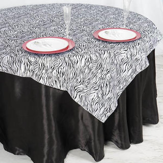 Stylish and Modern Black and White Tiger Print Table Overlay