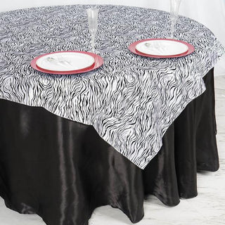 Stylish and Modern Black and White Tiger Print Table Overlay Stylish and Modern Black and White Tiger Print Table Overlay