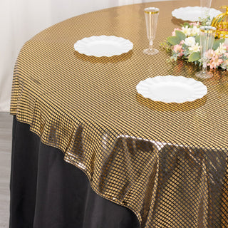 Create Unforgettable Memories with the Shiny Black Gold Foil Table Linen
