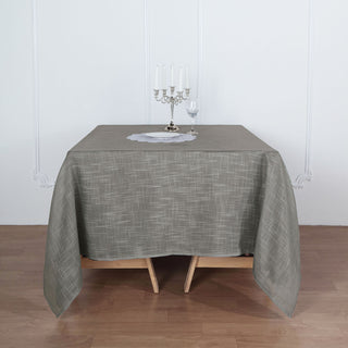 Dusty Blue Slubby Textured Linen Square Table Overlay: The Perfect Party Table Accessory