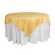 Lamour Satin 72"x72" Table Overlay Square Tablecloth Champagne - Smooth Finish Table Topper