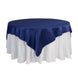 72x72inch Navy Blue Lamour Satin Table Overlay, Square Tablecloth Topper