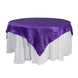 72x72inch Purple Lamour Satin Table Overlay, Square Tablecloth Topper