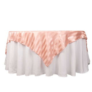 Enhance Your Table Decor with the Dusty Rose Satin Stripe Square Table Overlay Enhance Your Table Decor with the Dusty Rose Satin Stripe Square Table Overlay
