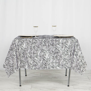 Exotic Flair with the Black and White Tiger Print Table Overlay