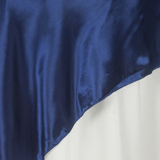 Create a Stunning Tablescape with the Navy Satin Square Table Overlay Create a Stunning Tablescape with the Navy Satin Square Table Overlay