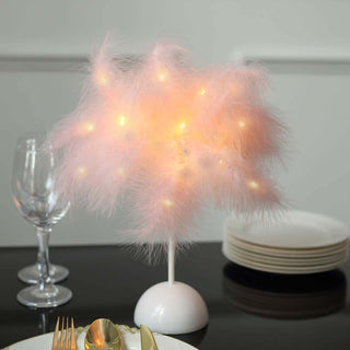 Elegant Blush Feather LED Table Lamp for Stunning Wedding Centerpieces Elegant Blush Feather LED Table Lamp for Stunning Wedding Centerpieces
