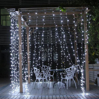 Illuminate Your Space with 10ft Cool White 300 LED Icicle Curtain Fairy String Lights Illuminate Your Space with 10ft Cool White 300 LED Icicle Curtain Fairy String Lights