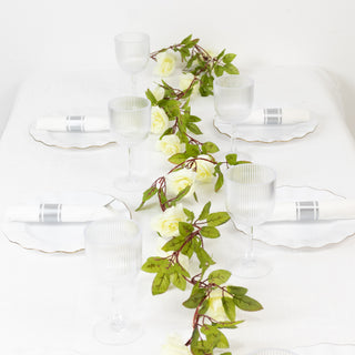 Enchanting Elegance with LED White Silk Rose Flower Garland Vine String Lights Enchanting Elegance with LED White Silk Rose Flower Garland Vine String Lights