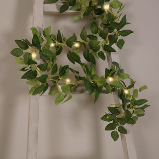 Elegant Rose Leaf Garland with Warm LED Glow Elegant Rose Leaf Garland with Warm LED Glow
