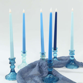 <span>Realistic Mixed Blue Flickering LED Taper Candles</span> <span>Realistic Mixed Blue Flickering LED Taper Candles</span>