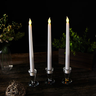 Add Warmth and Elegance to Your Space with 11" White Flickering Flameless LED Taper Candles