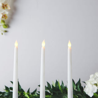 Create a Magical Atmosphere with 11" White Flickering Flameless LED Taper Candles Create a Magical Atmosphere with 11" White Flickering Flameless LED Taper Candles