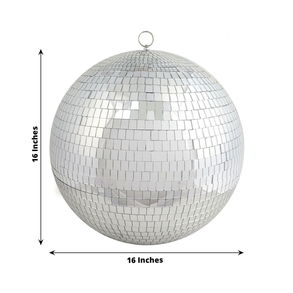 16 Large Silver Foam Disco Mirror Ball with Hanging Swivel Ring, Holiday Party Decor | by Tableclothsfactory