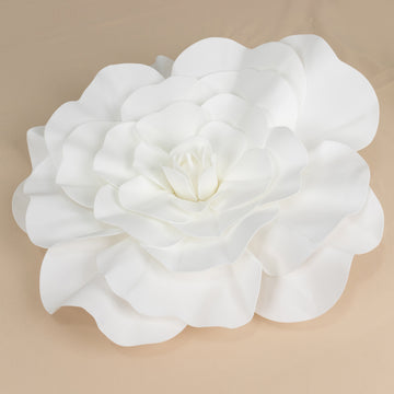 2 Pack 24" Large White Real Touch Artificial Foam DIY Craft Roses