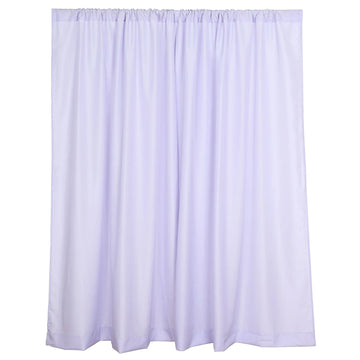 2 Pack Lavender Lilac Polyester Event Curtain Drapes, 10ftx8ft Backdrop Event Panels With Rod Pockets 130 GSM