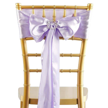 5 Pack 6"x106" Lavender Lilac Satin Chair Sashes