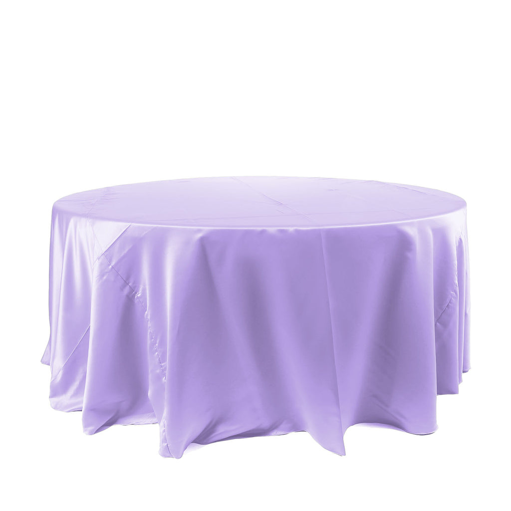 120" Lavender Lilac Seamless Satin Tablecloth