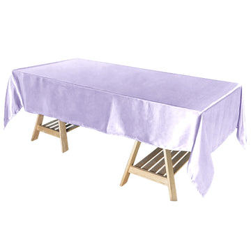 60"x102" Lavender Lilac Seamless Smooth Satin Rectangular Tablecloth