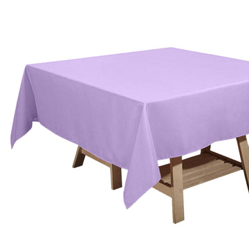 70"x70" Lavender Lilac Square Seamless Polyester Tablecloth