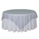 90" x 90" Light Blue Organza Table Square Overlay