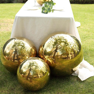 Transform Your Event Decor with the Gold Stainless Steel Gazing Ball Transform Your Event Decor with the Gold Stainless Steel Gazing Ball