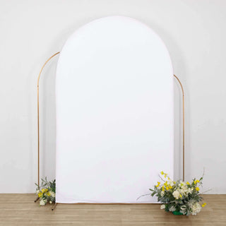 Elevate Your Wedding Decor with the 8ft Matte White Spandex Fitted Wedding Arch Cover Elevate Your Wedding Decor with the 8ft Matte White Spandex Fitted Wedding Arch Cover