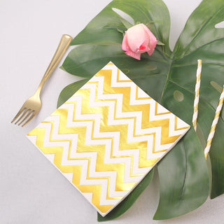 Create a Glamorous Atmosphere with Metallic Gold Chevron Paper Dinner Napkins Create a Glamorous Atmosphere with Metallic Gold Chevron Paper Dinner Napkins