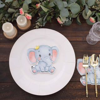 Whimsical and Charming: Elephant Shaped Birthday Party Paper Cocktail Napkins Whimsical and Charming: Elephant Shaped Birthday Party Paper Cocktail Napkins