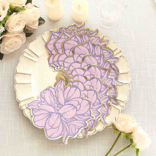 Convenient and Charming Purple Peony Flower Shaped Disposable Napkins