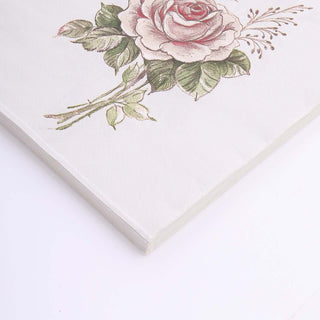 Create a Captivating Atmosphere with Our Vintage Pink Ivory Rose Paper Napkins Create a Captivating Atmosphere with Our Vintage Pink Ivory Rose Paper Napkins