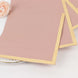 50 Pack Dusty Rose Disposable Cocktail Napkins with Gold Foil Edge