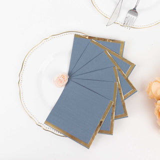 <strong>Fancy Dusty Blue Disposable Party Napkins</strong>