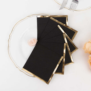 <strong>Fancy Black Disposable Paper Party Napkins </strong>