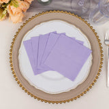 50 Pack Lavender Lilac Soft 2-Ply Disposable Cocktail Napkins, Paper Beverage Napkins 18 GSM - 5inch