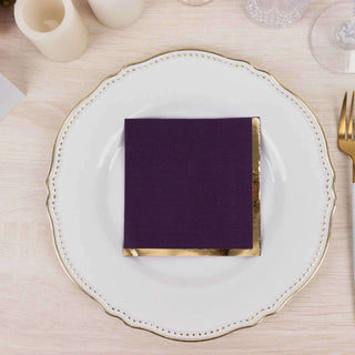 <strong>Gilded Purple Paper Party Napkins </strong> <strong>Gilded Purple Paper Party Napkins </strong>