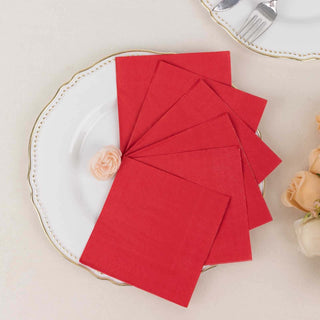 Red Soft 2-Ply Disposable Cocktail Napkins for Stylish Event Decor Red Soft 2-Ply Disposable Cocktail Napkins for Stylish Event Decor