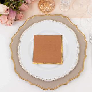 <strong>Gilded Terracotta Paper Party Napkins </strong> <strong>Gilded Terracotta Paper Party Napkins </strong>