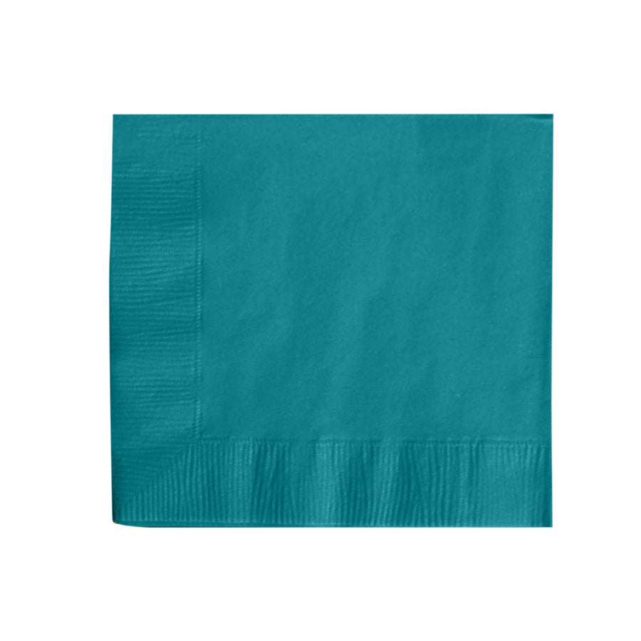 50 Pack | 5x5inch Turquoise Soft 2-Ply Disposable Cocktail Napkins#whtbkgd
